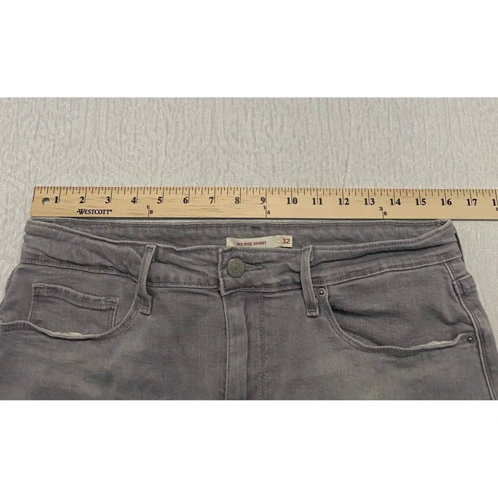 Levi's Mid Rise Skinny Women's Jeans Size 32 Gray Denim‎ Comfort Stretch